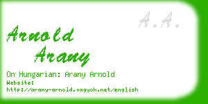 arnold arany business card